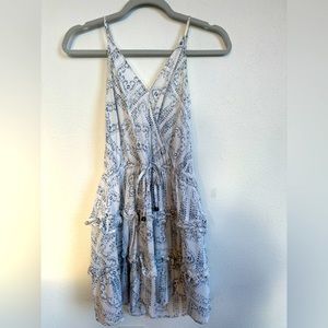 Blue and white ocean drive tank sun dress with flare